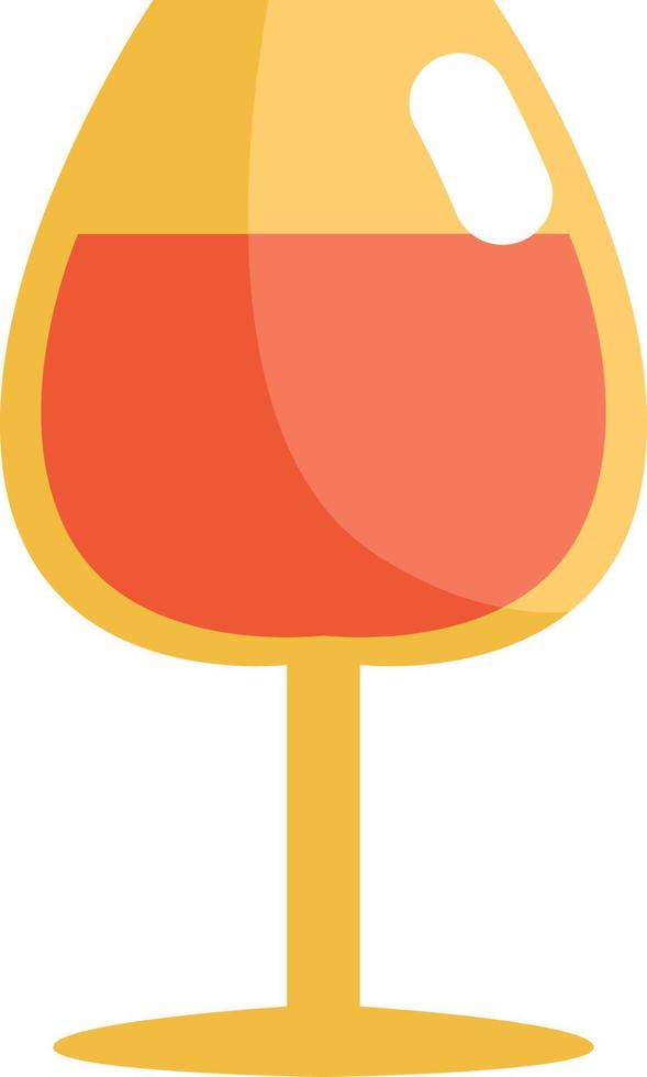 Glass of wine, icon, vector on white background.