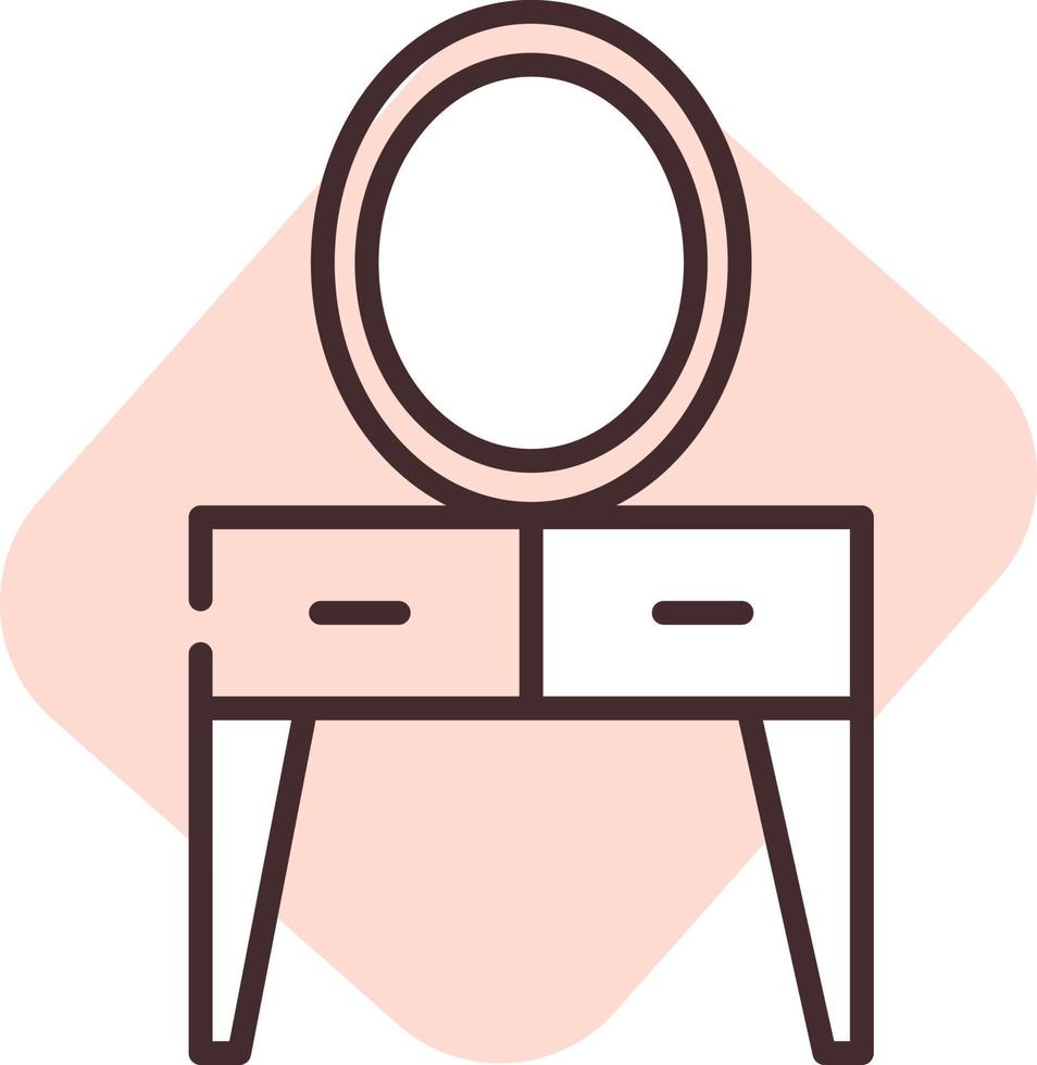 Furniture dresser, icon, vector on white background.