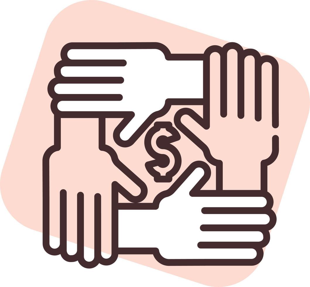 Investment donation, icon, vector on white background.