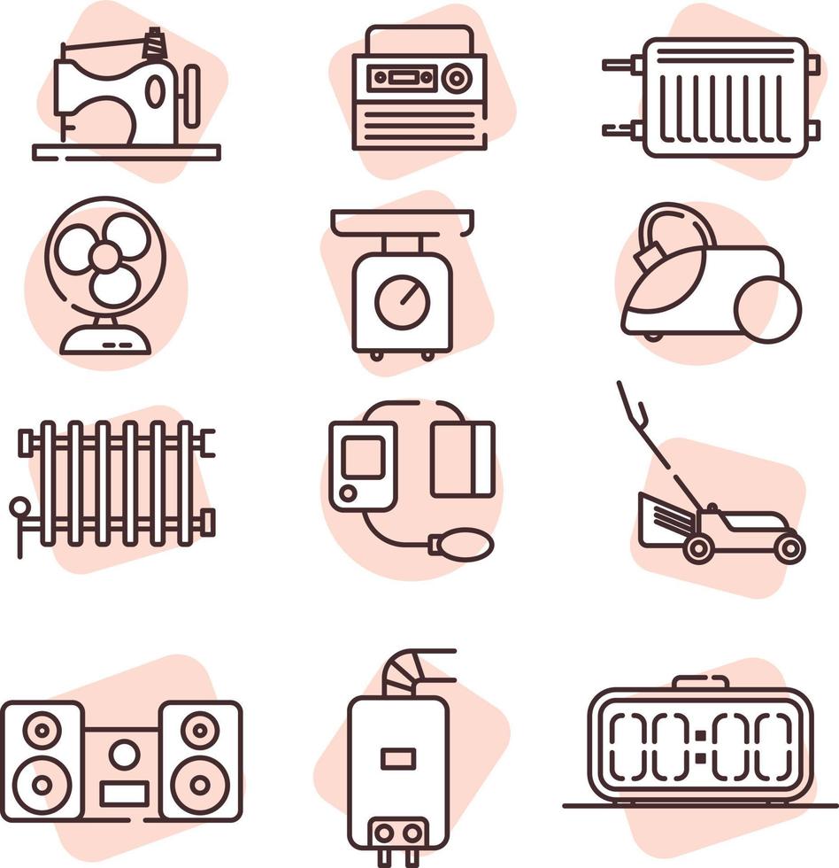 Conjunto de iconos de tecnología, icono, vector sobre fondo blanco.