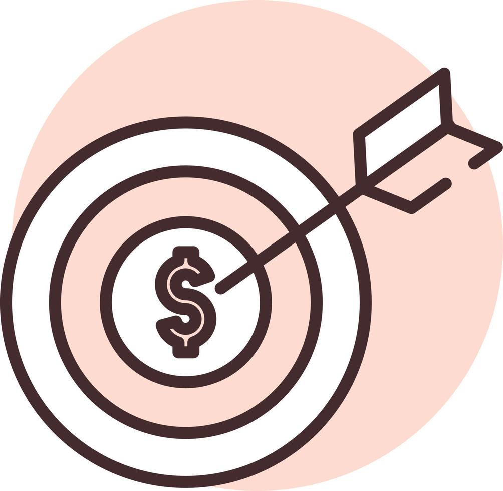 Investment target, icon, vector on white background.