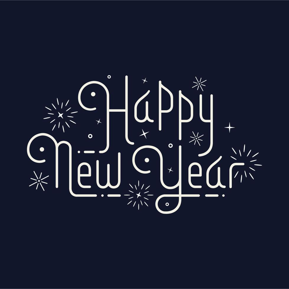 Happy new year greeting celebration Premium Vector