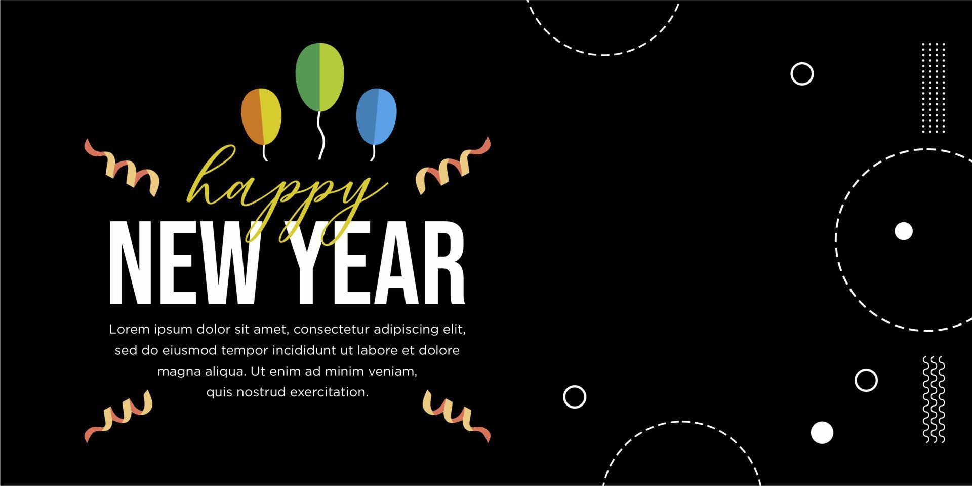 Happy new year city background banner greeting celebration vector