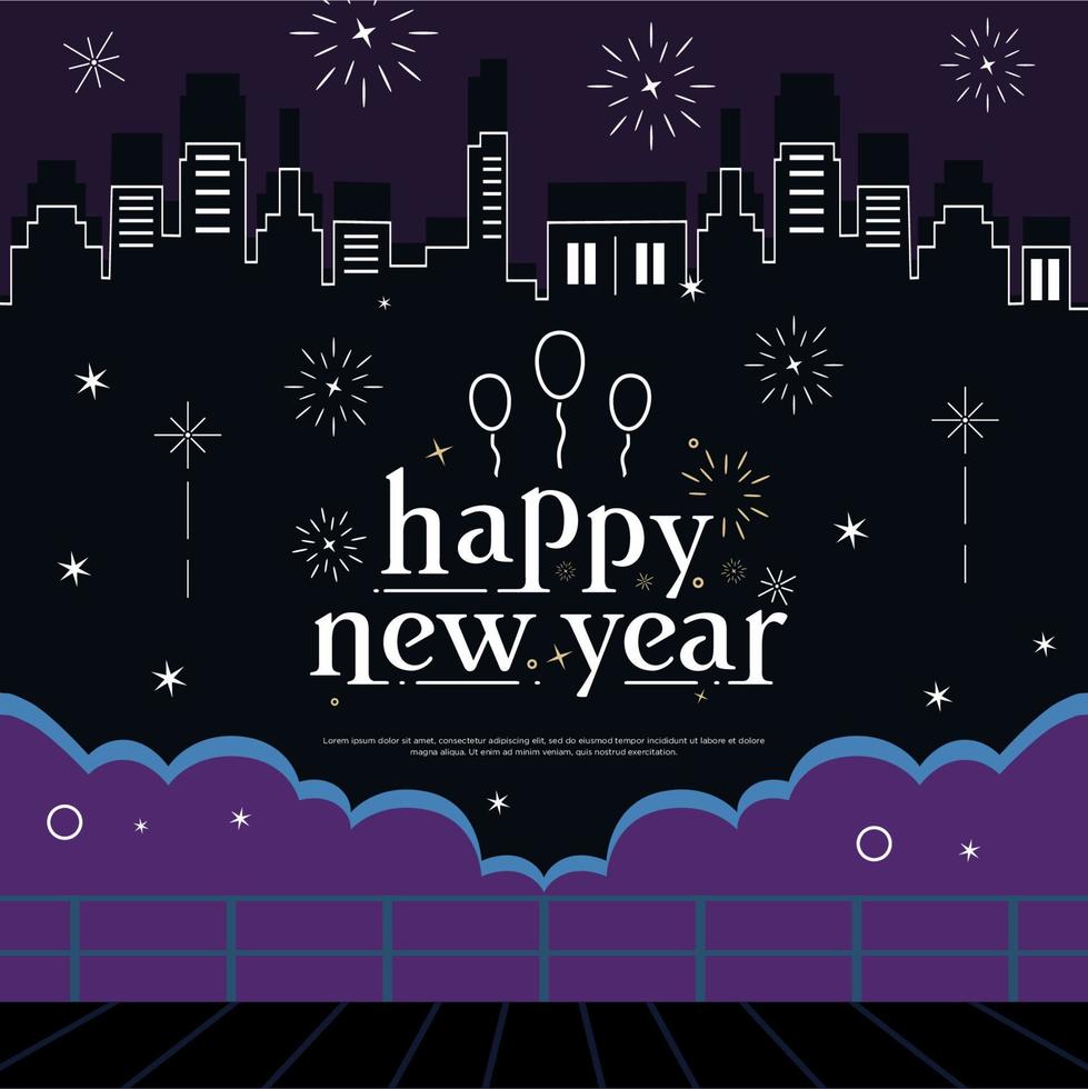 Happy new year greeting celebration vector