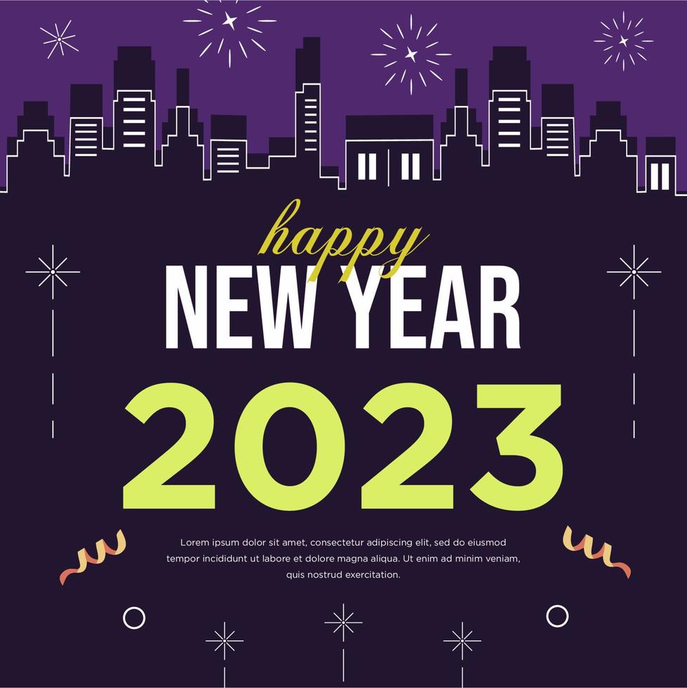 Happy new year greeting celebration vector