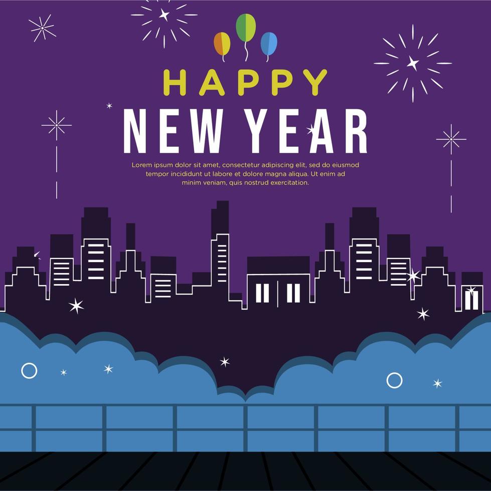 Happy new year greeting celebration vector