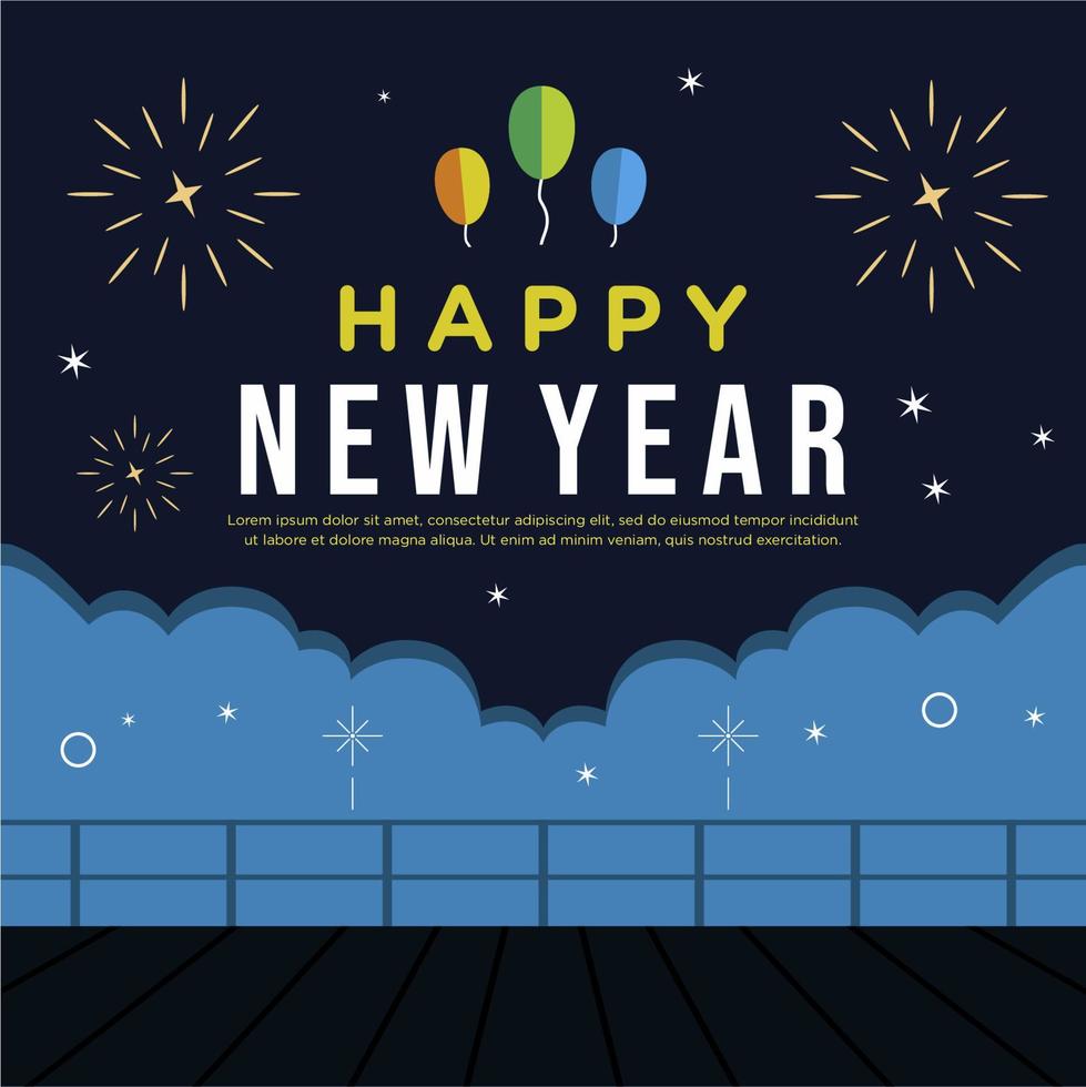 Happy new year greeting celebration vector