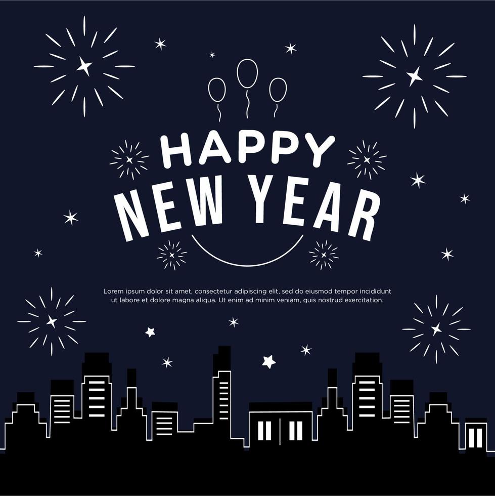 Happy new year greeting celebration vector