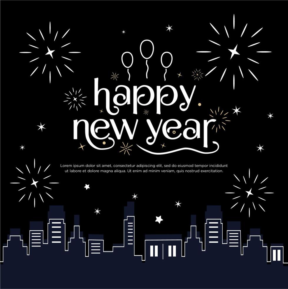 Happy new year greeting celebration vector