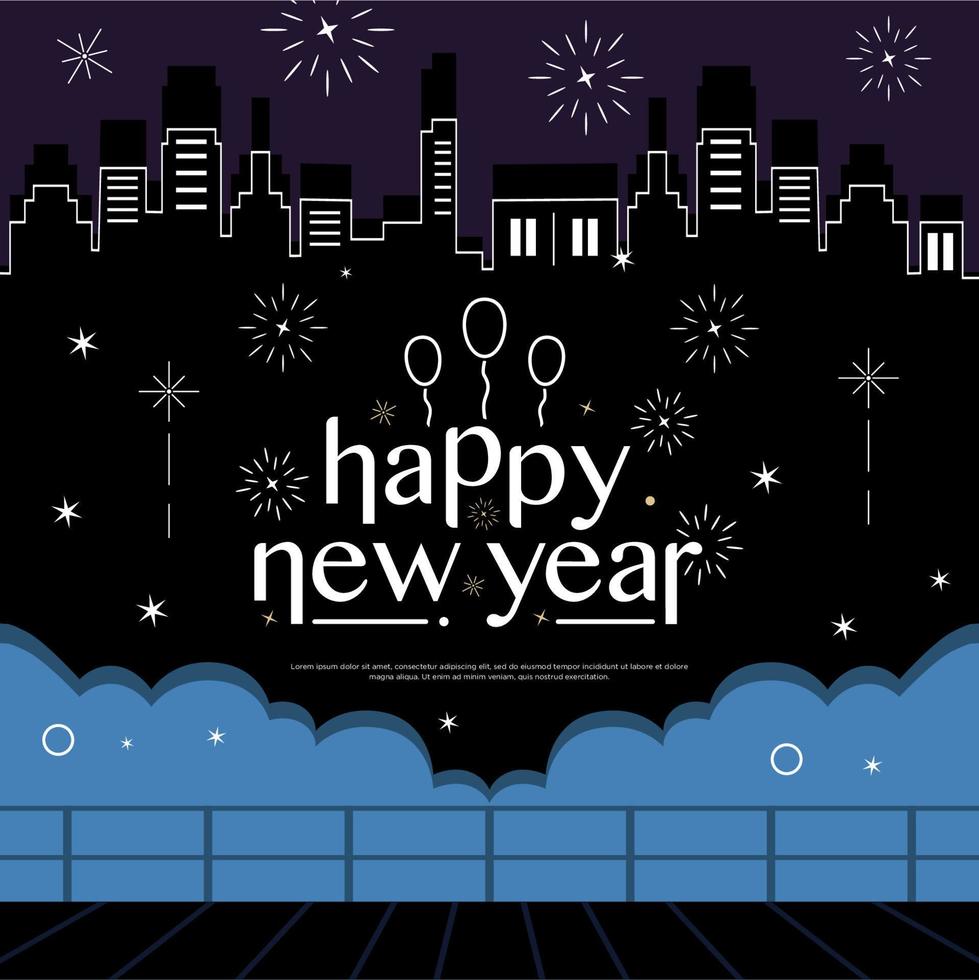 Happy new year greeting celebration vector