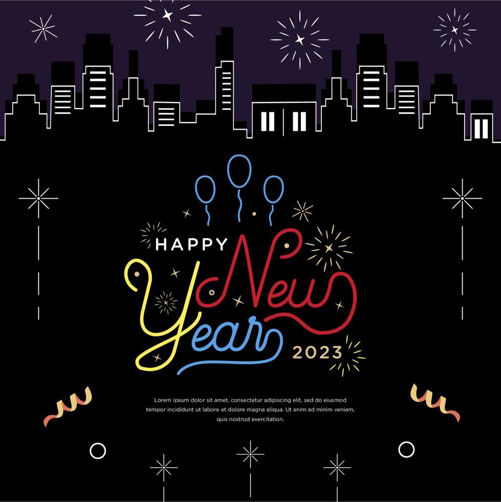 Happy new year greeting celebration vector