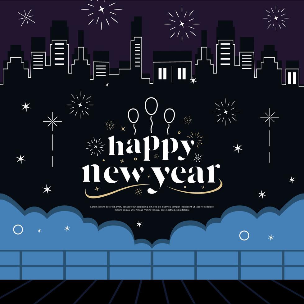 Happy new year greeting celebration vector