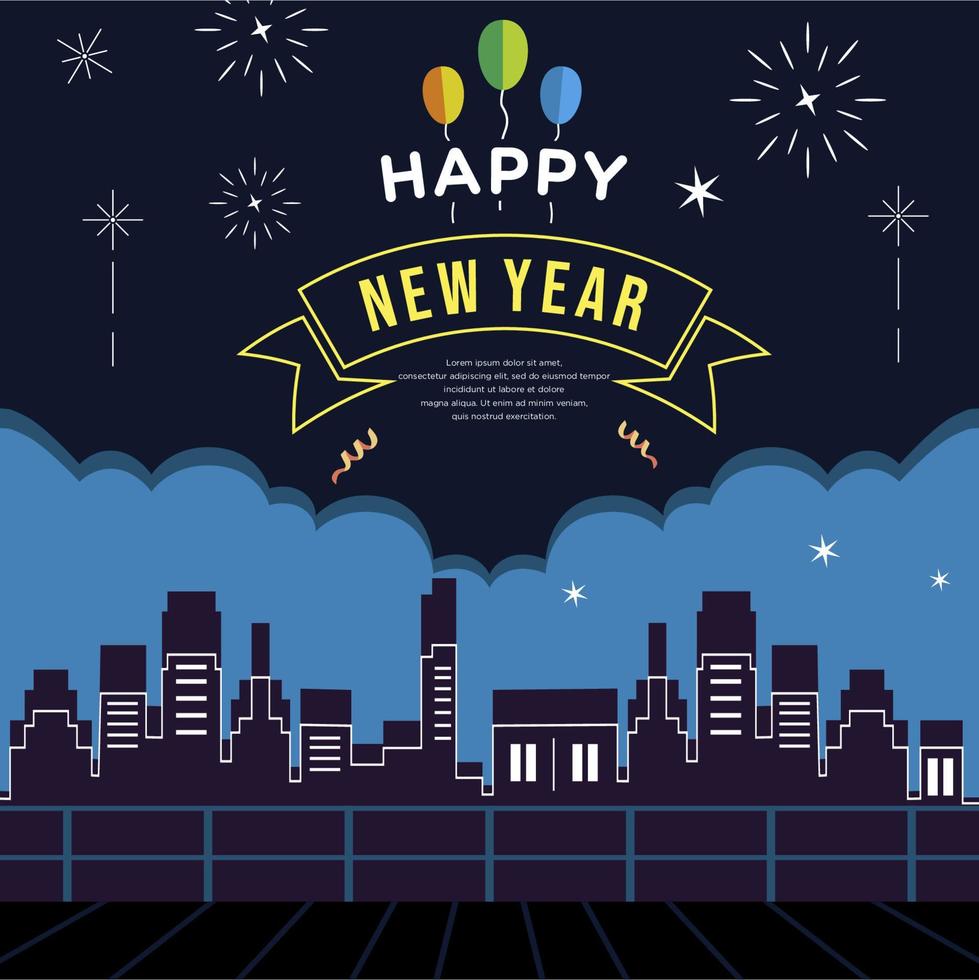 Happy new year greeting celebration vector