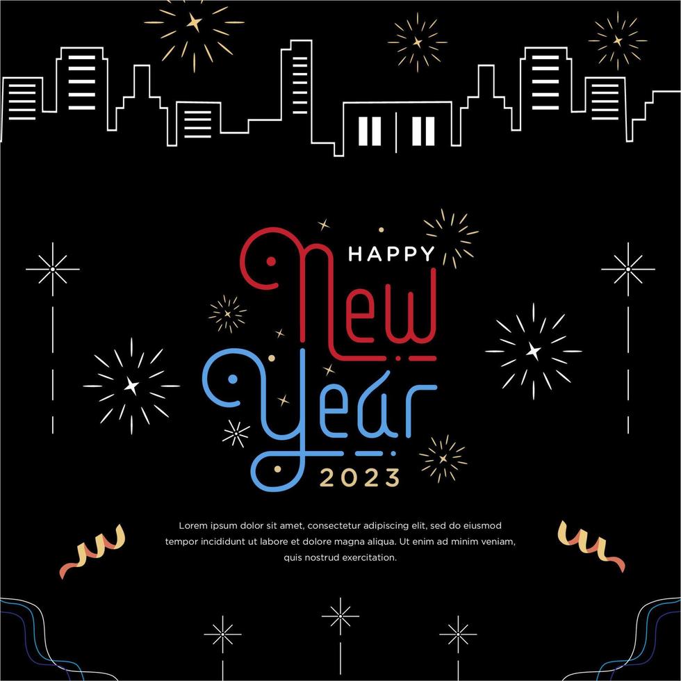 Happy new year greeting celebration vector