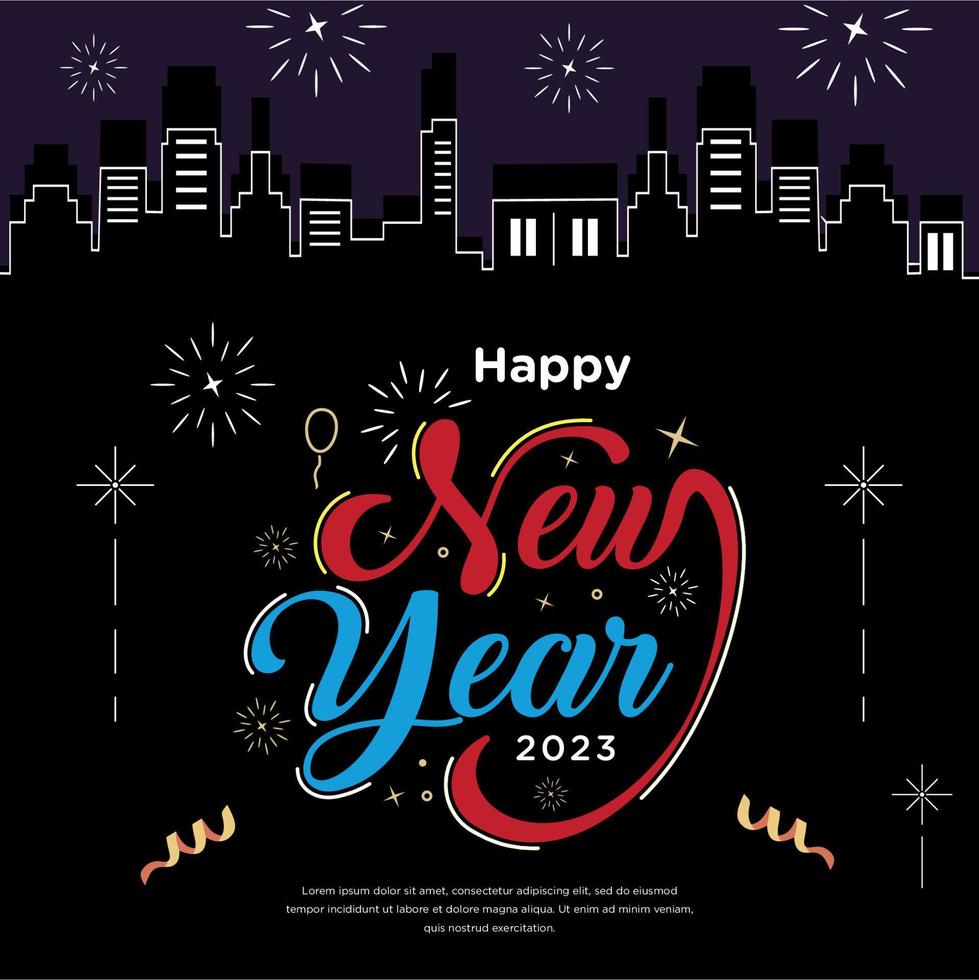 Happy new year greeting celebration vector