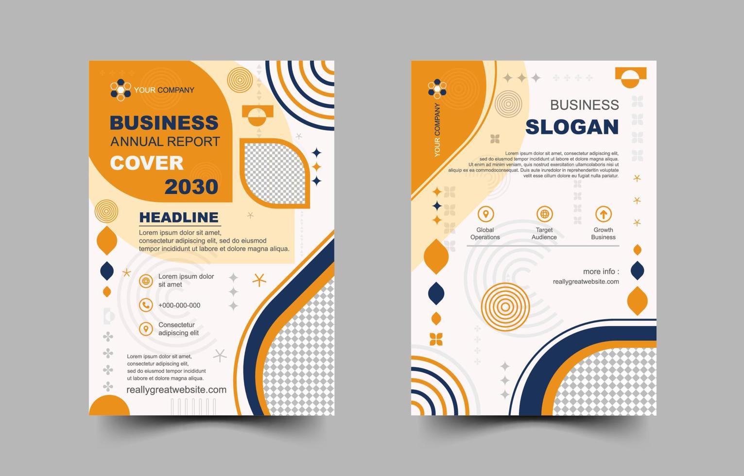 Business Report Cover with Flat Color Concept vector