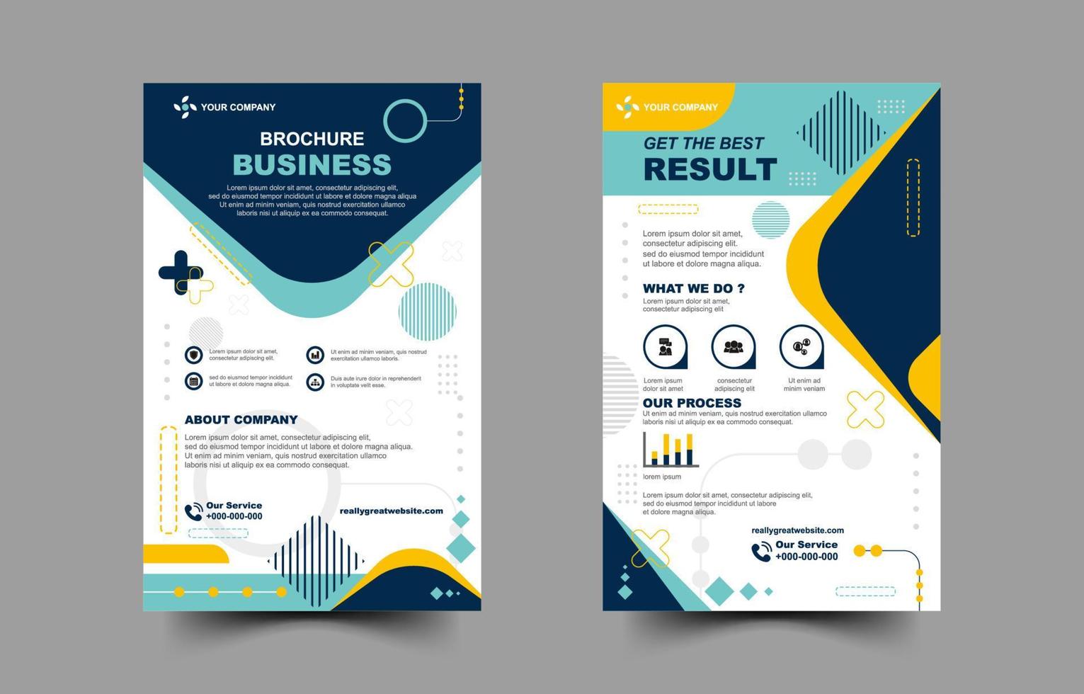 Elegant Business Brochure with Flat Color Concept vector