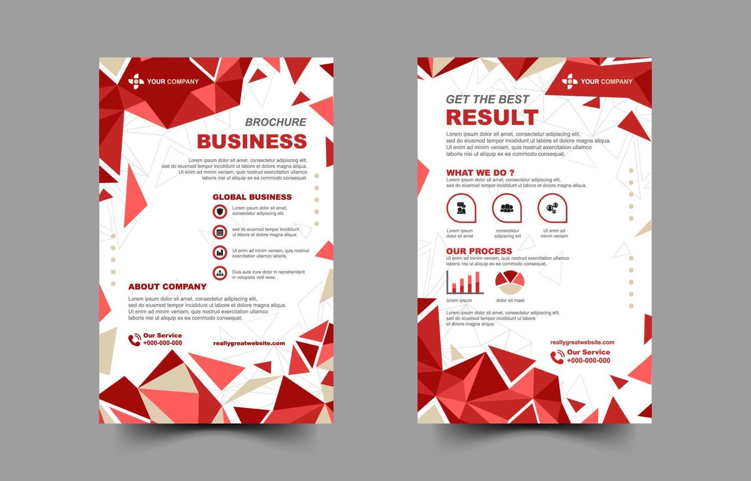 Business Brochure with Flat Color Concept vector