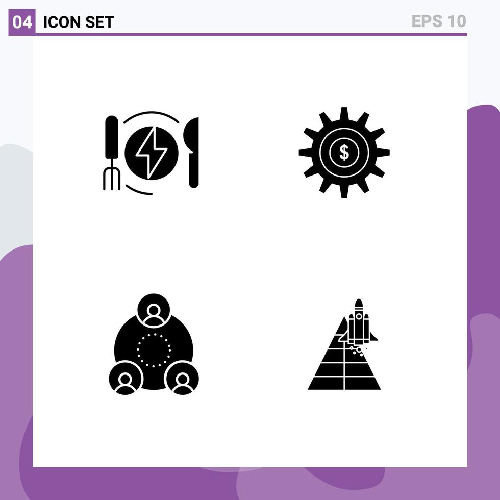 Pictogram Set of Simple Solid Glyphs of consumption employee hotel money people Editable Vector Design Elements