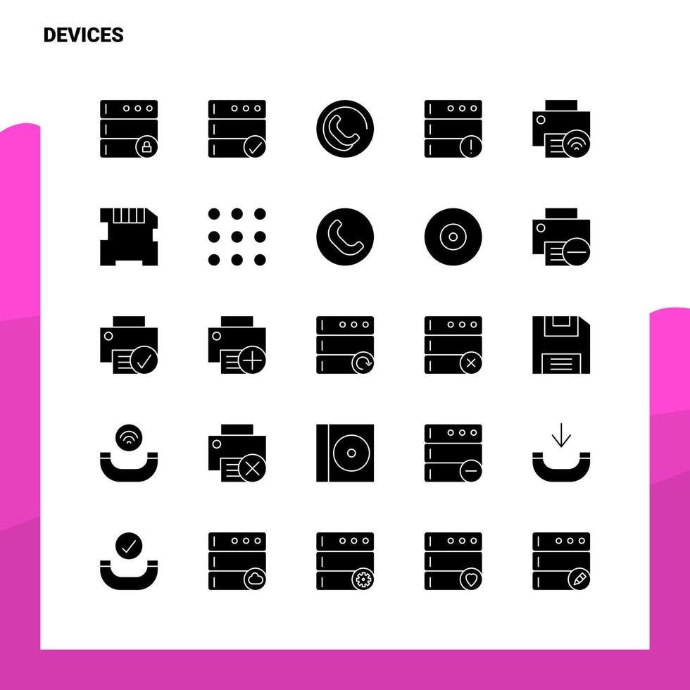 25 Devices Icon set Solid Glyph Icon Vector Illustration Template For Web and Mobile Ideas for business company