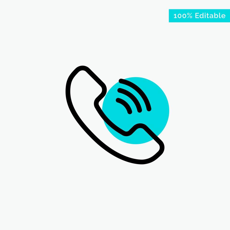 Call Communication Phone turquoise highlight circle point Vector icon