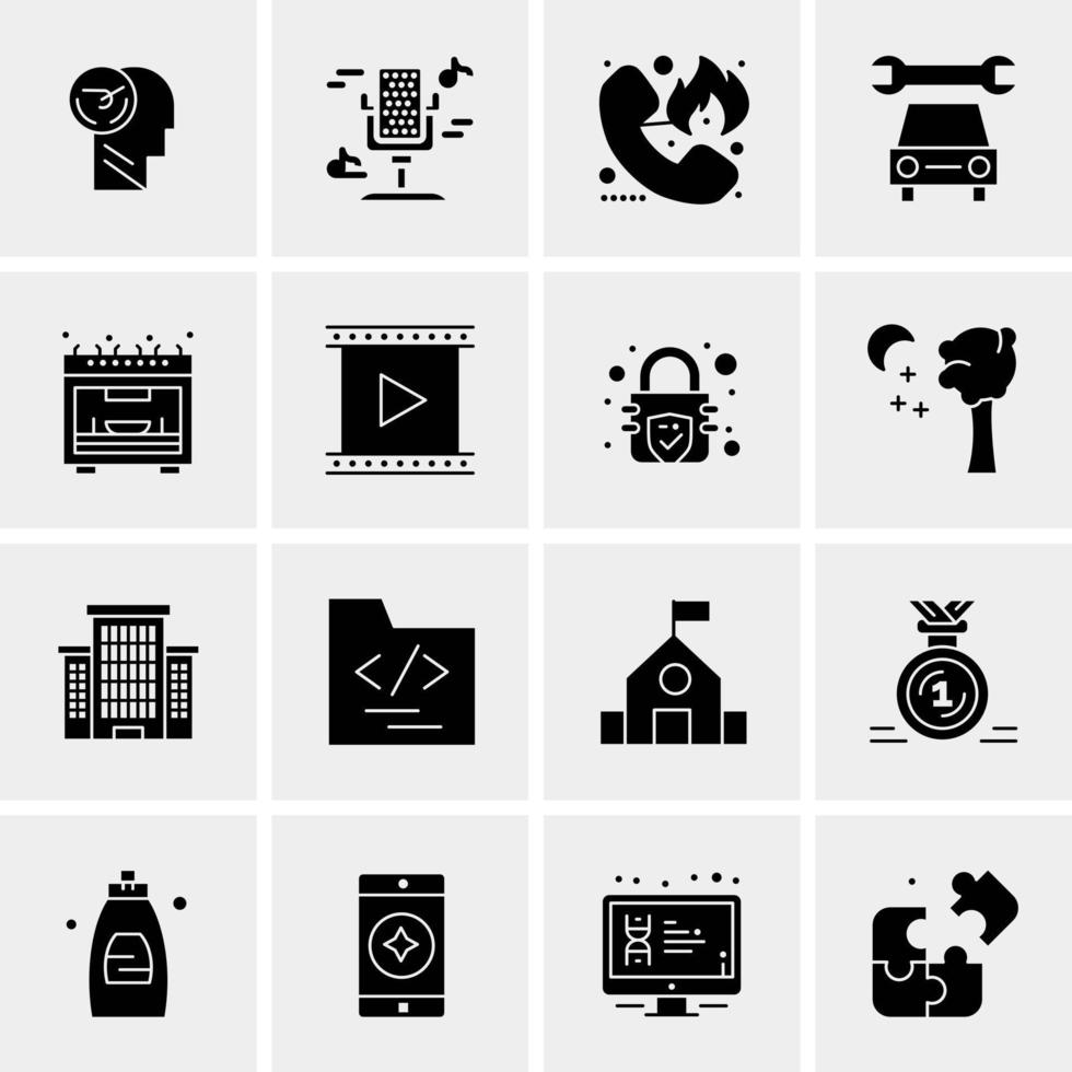 16 iconos de negocios universales vector ilustración de icono creativo para usar en proyectos relacionados con la web y dispositivos móviles