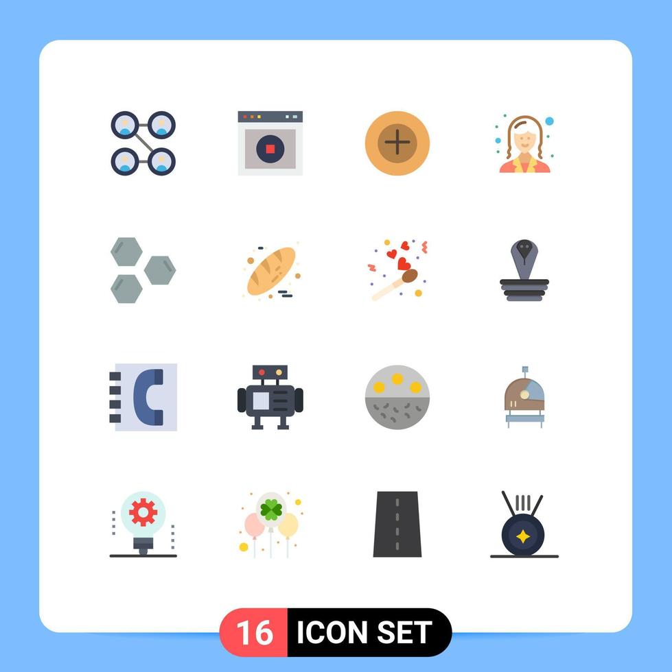 paquete de iconos de vector de stock de 16 signos y símbolos de línea para células científicas agregue paquete editable de empleado de dama de elementos creativos de diseño de vector