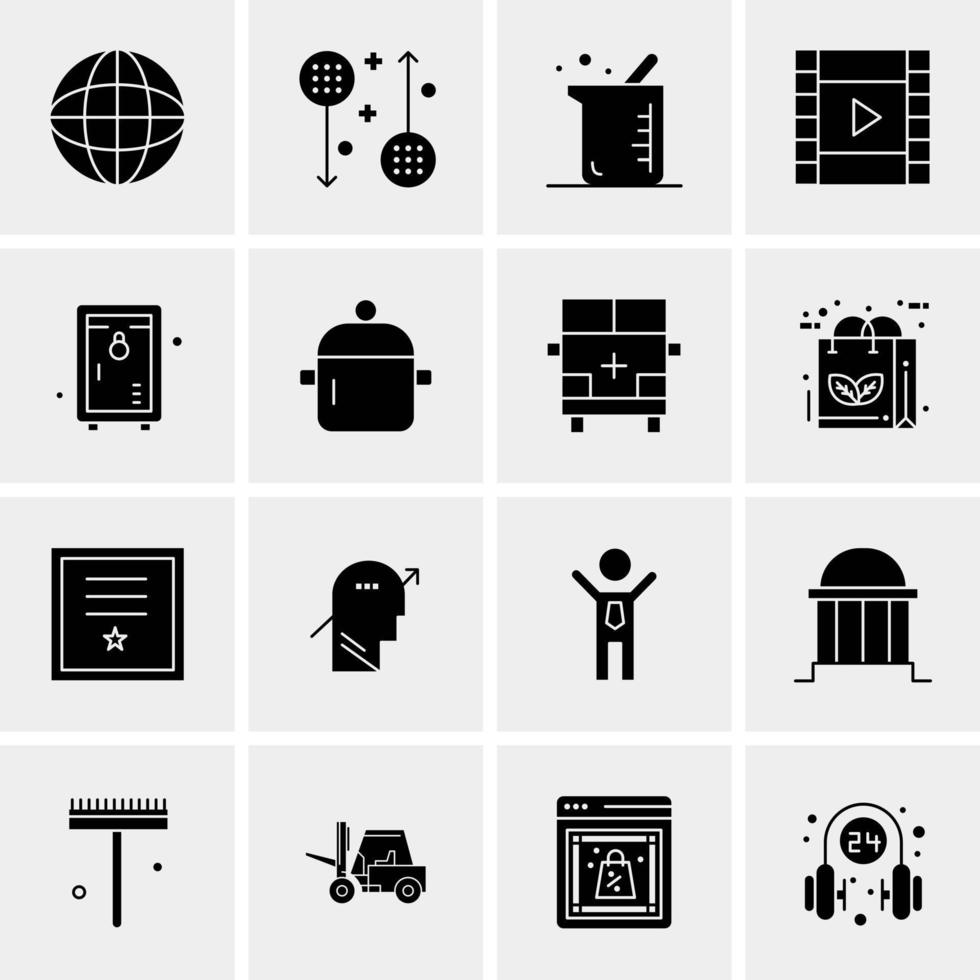 16 iconos universales de negocios vector ilustración de icono creativo para usar en proyectos relacionados con la web y dispositivos móviles