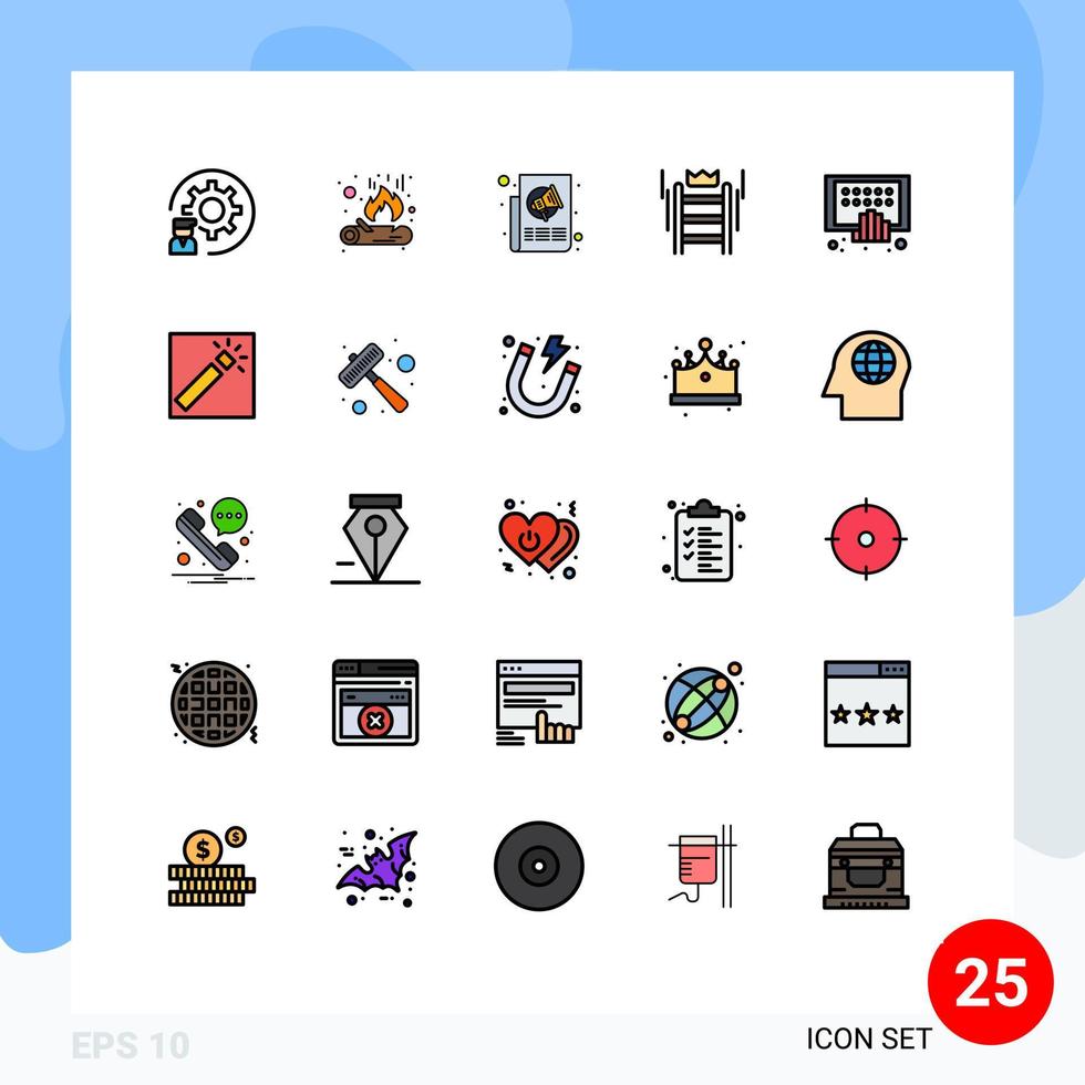 25 Creative Icons Modern Signs and Symbols of business crown ads success press Editable Vector Design Elements