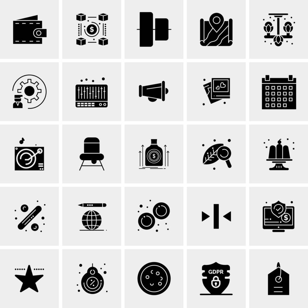 25 iconos de negocios universales vector ilustración de icono creativo para usar en proyectos relacionados con la web y dispositivos móviles