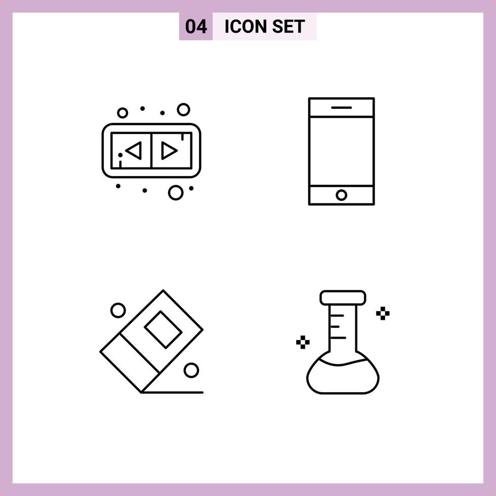 4 iconos creativos signos y símbolos modernos de flechas dispositivo químico educación laboratorio elementos de diseño vectorial editables vector