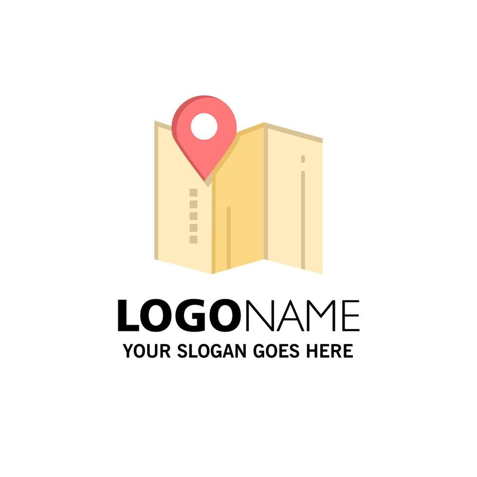 Location Map Pin Hotel Business Logo Template Flat Color vector