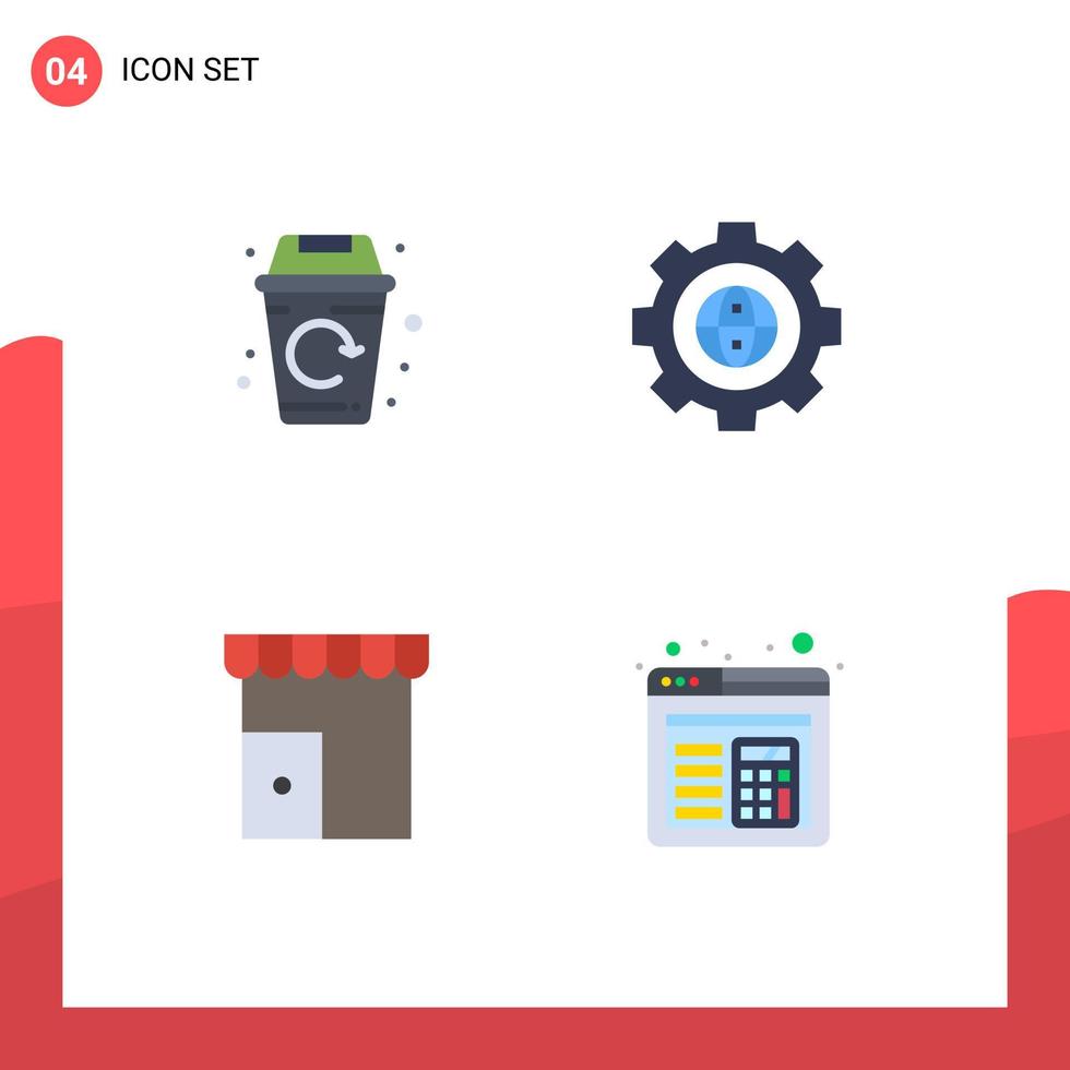 4 Universal Flat Icon Signs Symbols of city building been design marketplace Editable Vector Design Elements