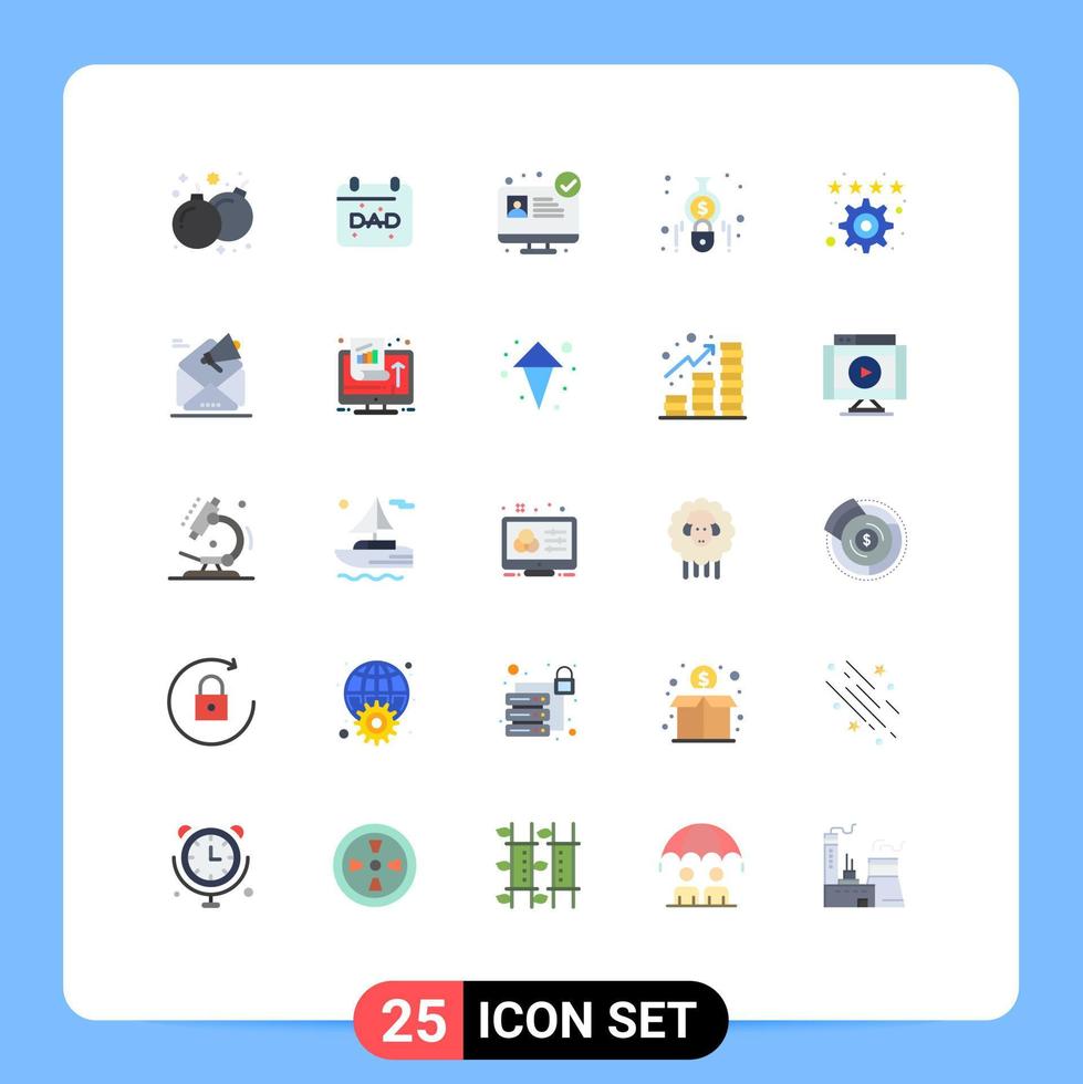 Group of 25 Flat Colors Signs and Symbols for preference bookmark hospital website finance calculate Editable Vector Design Elements