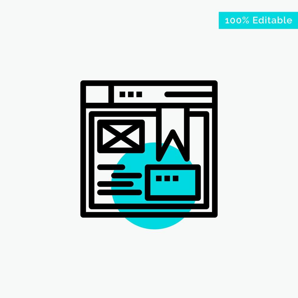 Layout Web Design Website turquoise highlight circle point Vector icon