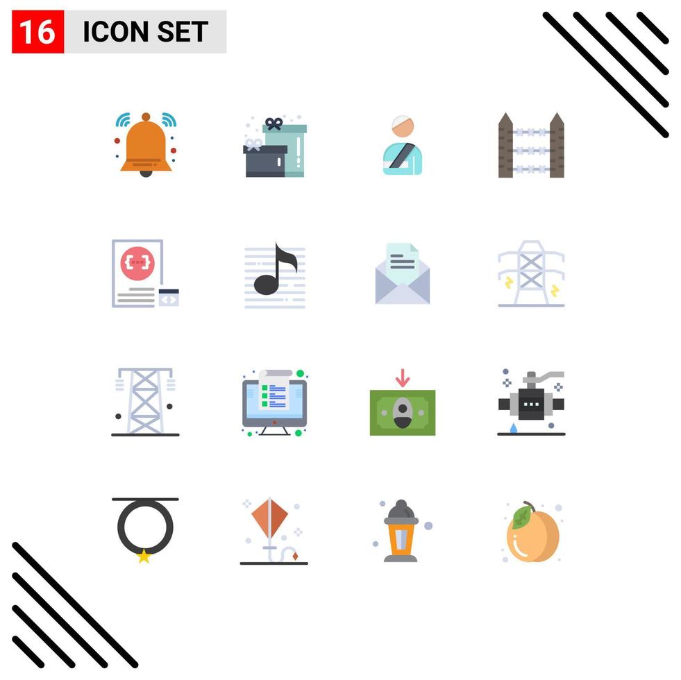 16 iconos creativos signos y símbolos modernos de protección de señalización de usuario de cable de codificación paquete editable de elementos creativos de diseño de vectores