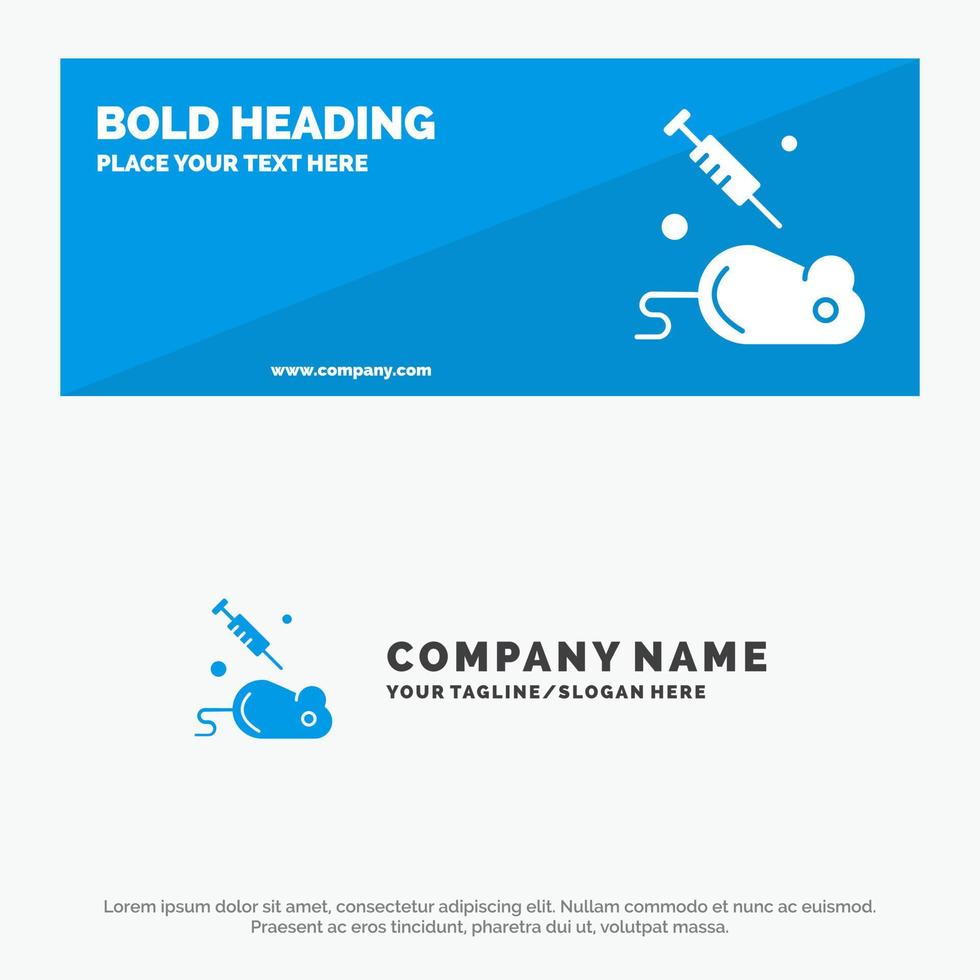 Experiment Laboratory Mouse Science SOlid Icon Website Banner and Business Logo Template vector