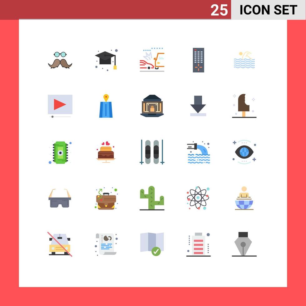 Universal Icon Symbols Group of 25 Modern Flat Colors of activity remote school control cars Editable Vector Design Elements