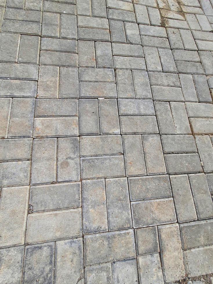 Paving blocks neatly arranged in an office yard. photo