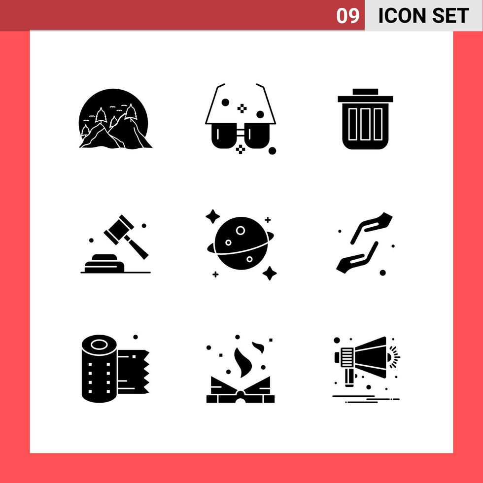 paquete de 9 iconos símbolos de glifo de estilo sólido sobre fondo blanco signos simples para el diseño general fondo de vector de icono negro creativo