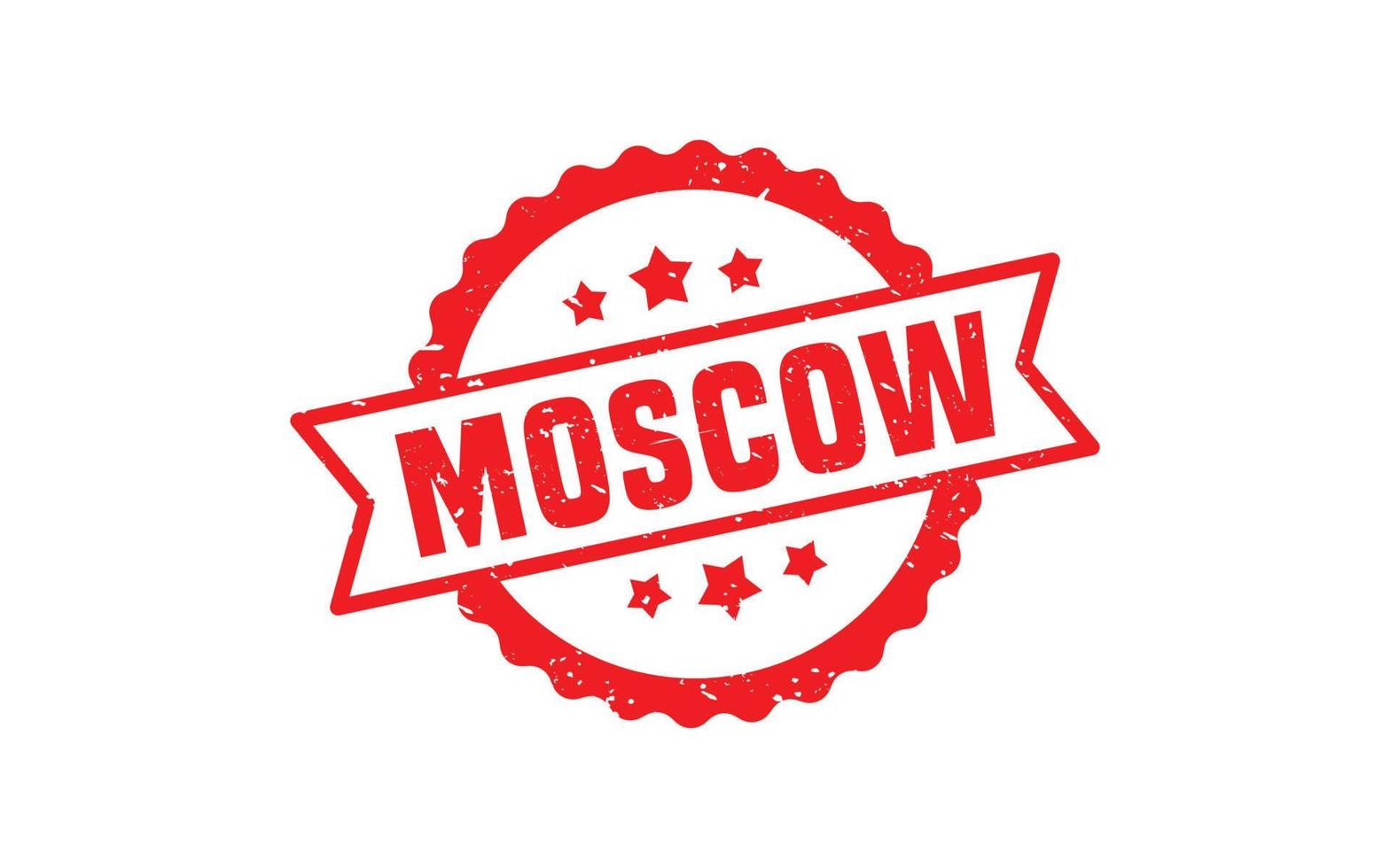 MOSCOW RUSSIA rubber stamp texture with grunge style on white background vector