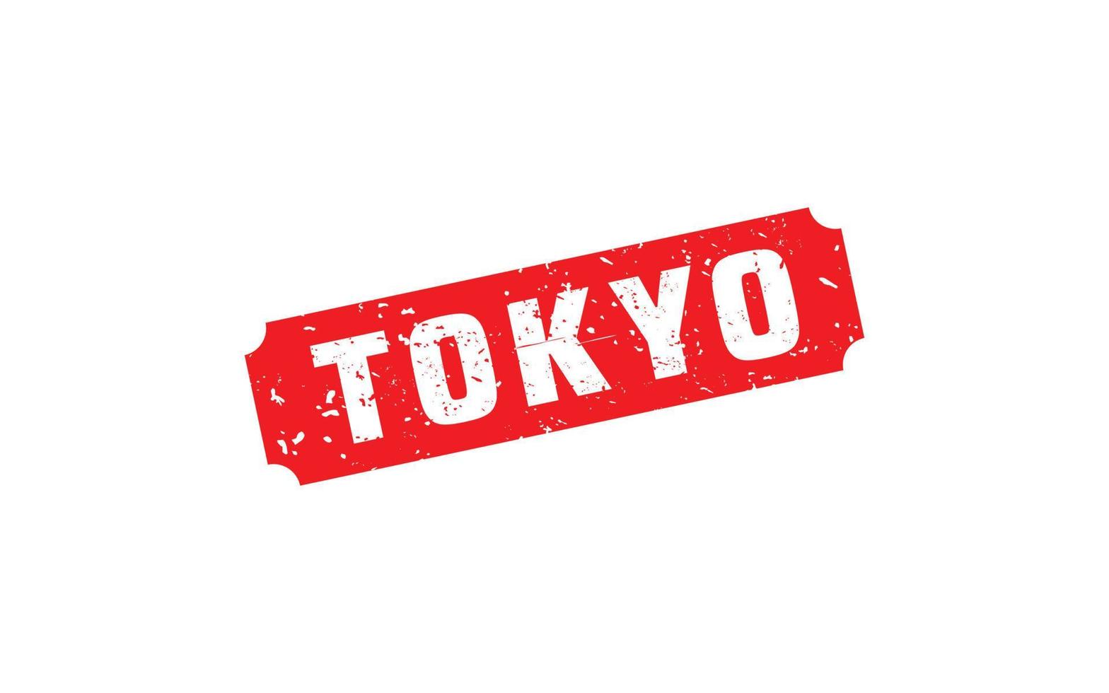 tokio, japón, sello de goma, con, grunge, estilo, blanco, plano de fondo vector