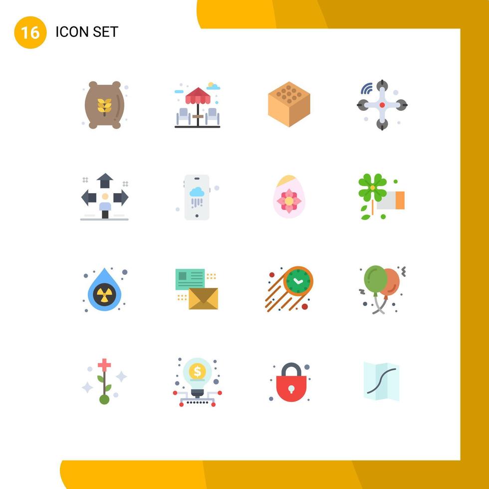 16 iconos creativos, signos y símbolos modernos de problema, signo de borde de usuario, Internet de las cosas, paquete editable de elementos creativos de diseño de vectores. vector