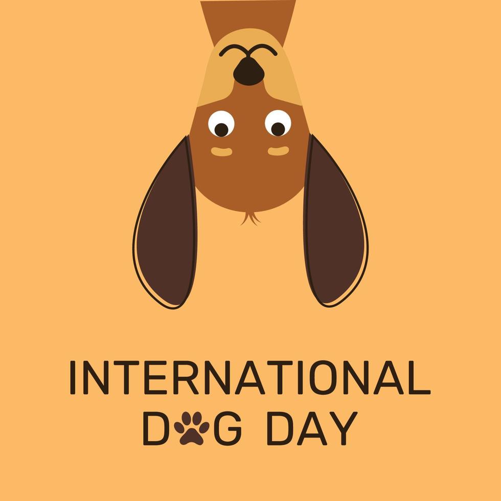 día nacional del perro 26 de agosto. Ilustración de vector aislado dachshund de dibujos animados.