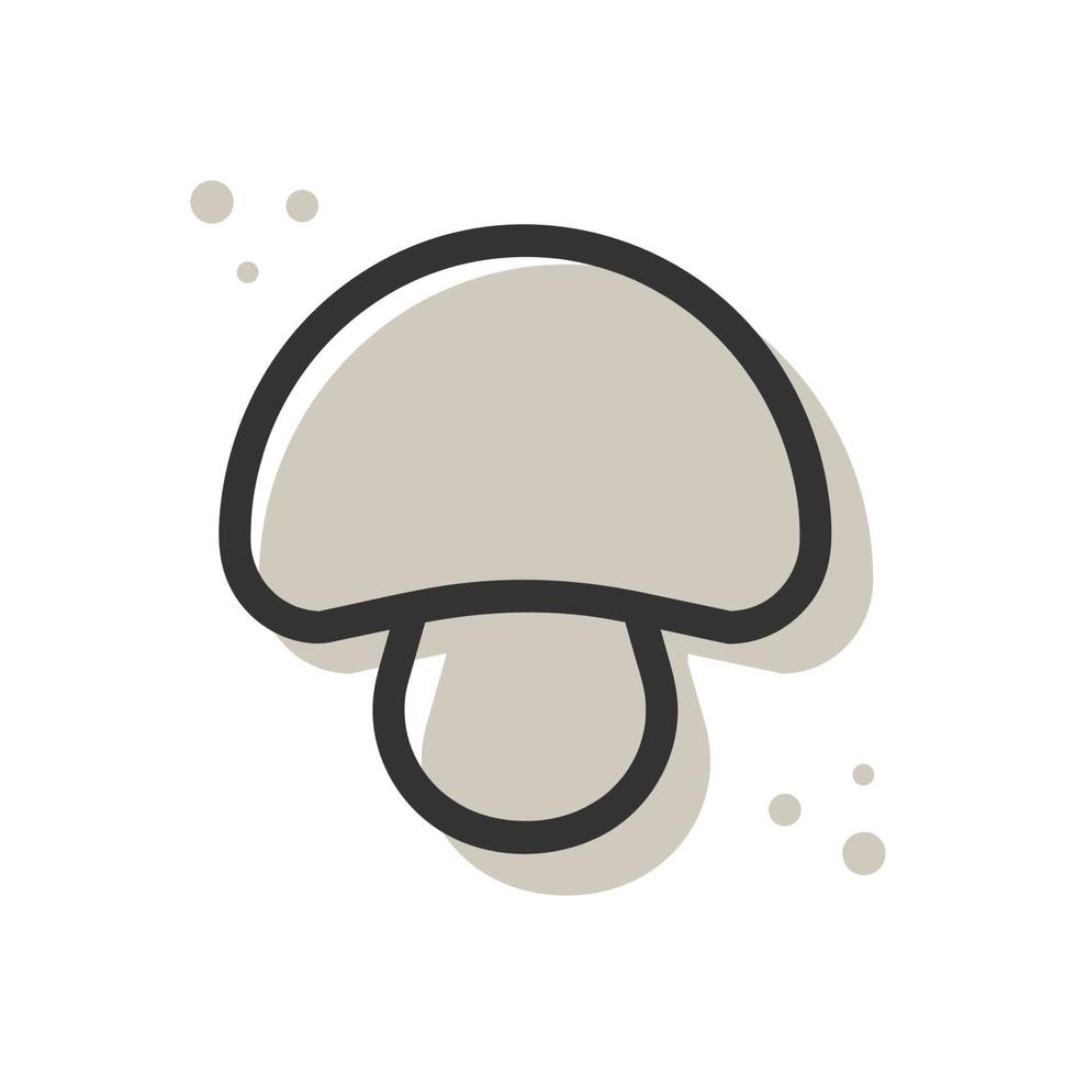 Champignon mushroom app line icon isolated on white background vector