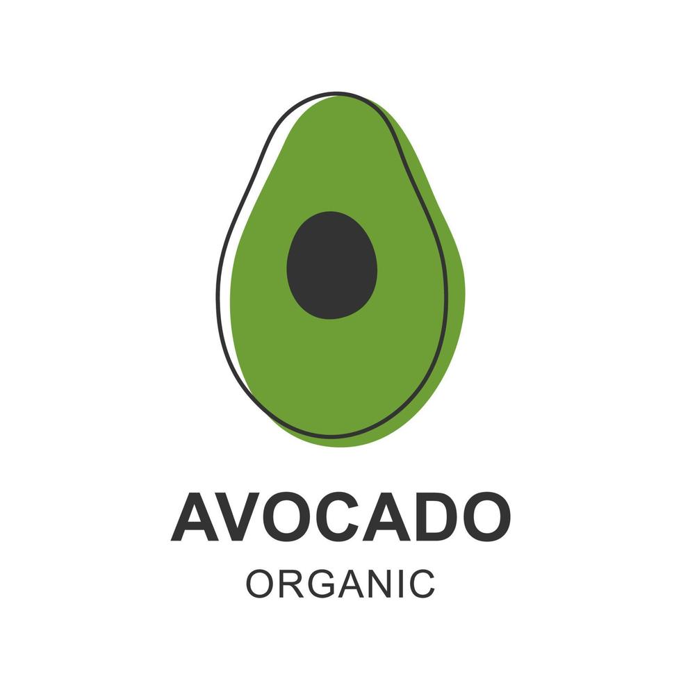 logo aguacate ilustración vectorial aislada sobre fondo blanco vector