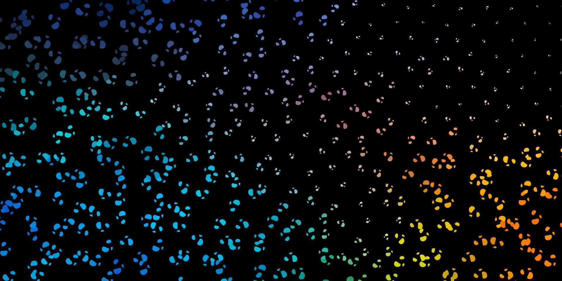 Dark blue, yellow vector pattern with abstract shapes.