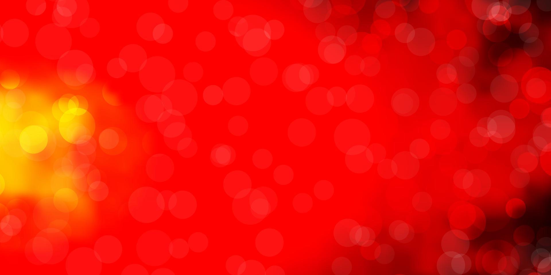 Dark Red, Yellow vector background with circles.