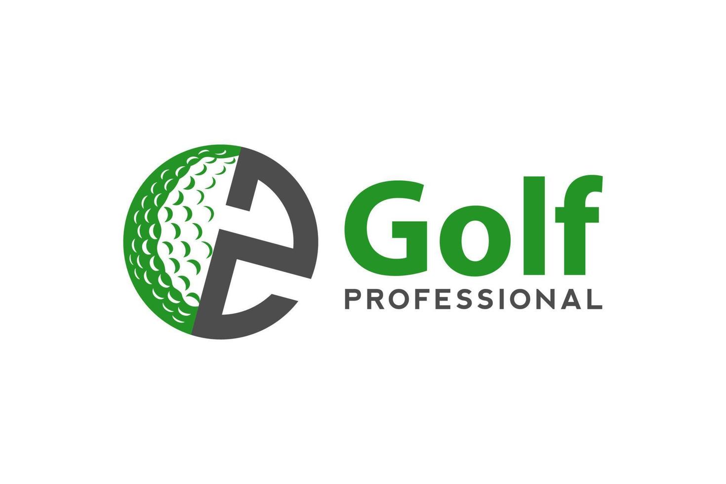 letra z para la plantilla vectorial de diseño del logotipo de golf, etiqueta vectorial de golf, logotipo del campeonato de golf, ilustración, icono creativo, concepto de diseño vector
