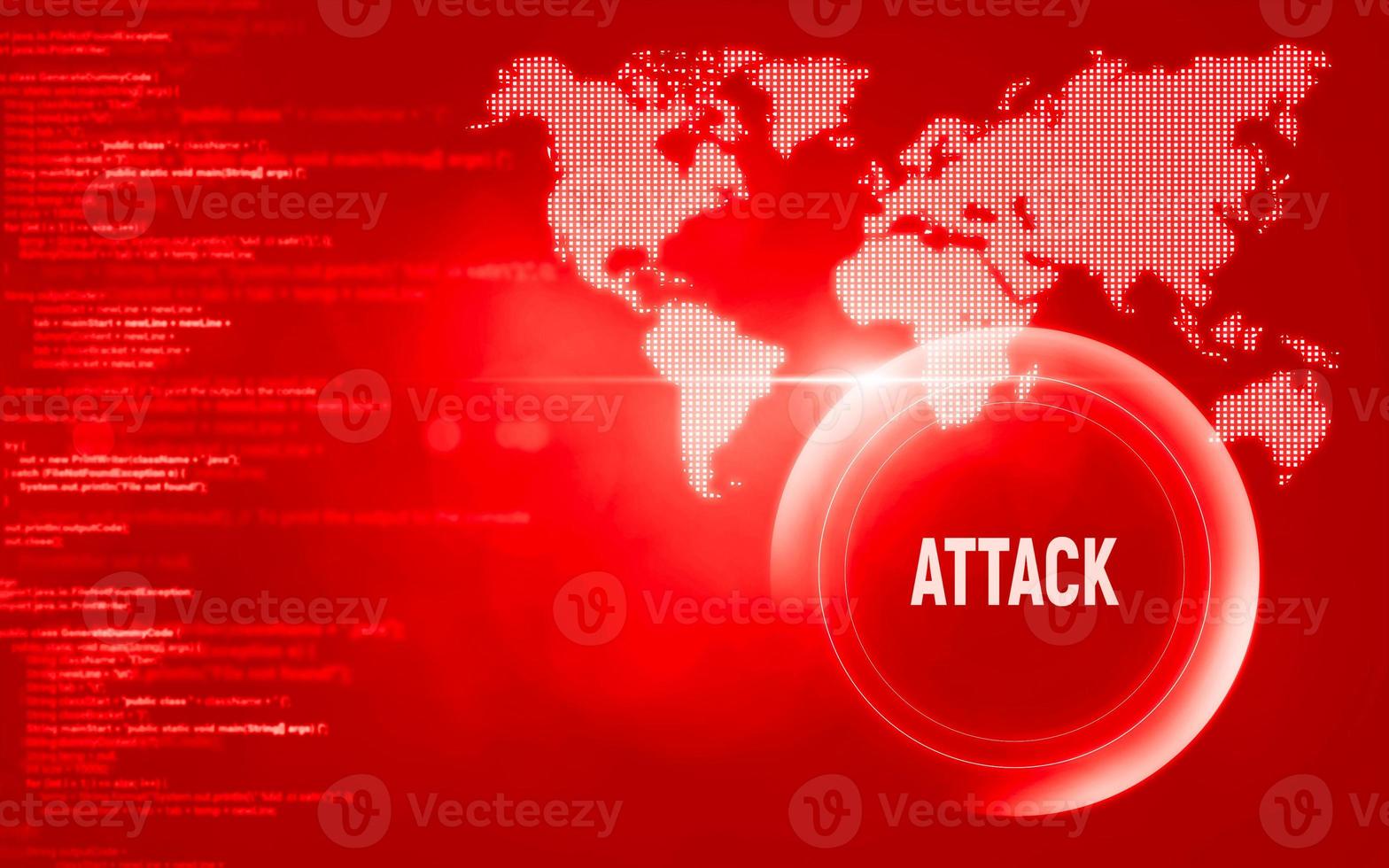 Cyberattack warning. Internet network at risk. photo